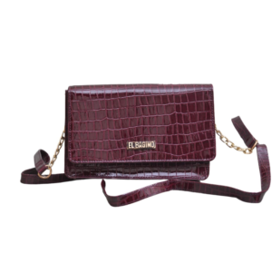 Croco Patent Leatherette Handbag