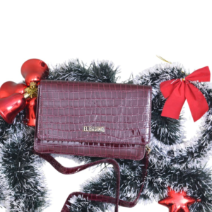 Croco Patent Leatherette Handbag