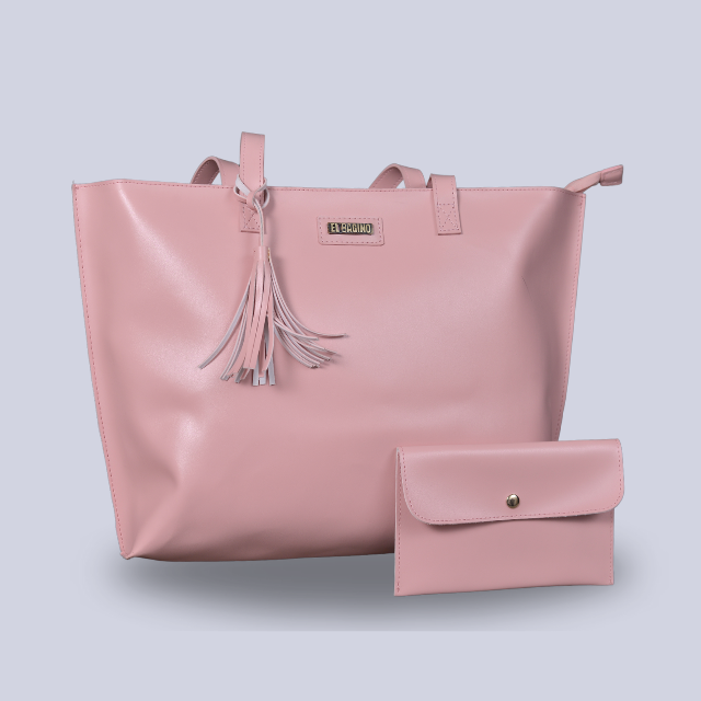pink tan bag