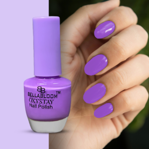 Lavender nail polish bottle with a soft, pastel finish for an elegant and soothing manicure