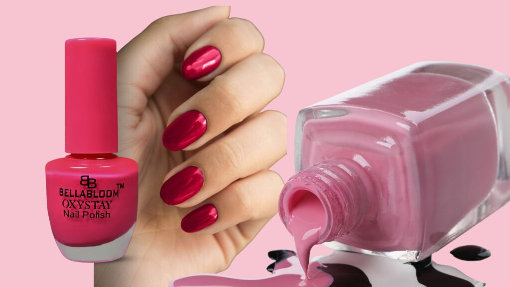 Gelish nail polish in a glossy pastel finish holding a stylish accessory.