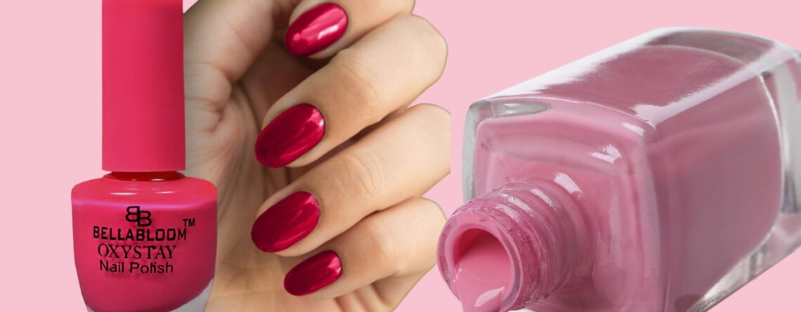 Gelish nail polish in a glossy pastel finish holding a stylish accessory.